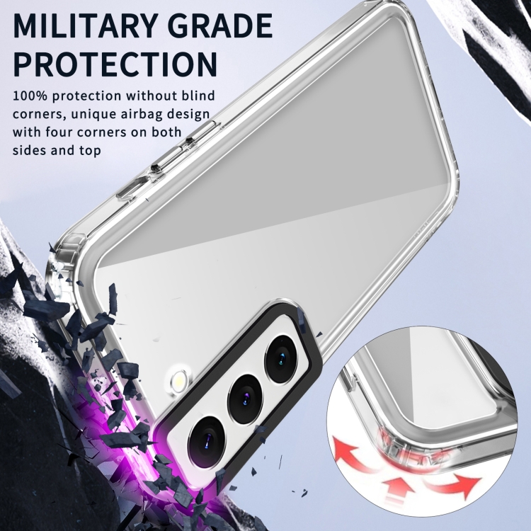For Samsung Galaxy S22 5G Transparent Acrylic + TPU Shockproof Phone Case(Transparent Purple)