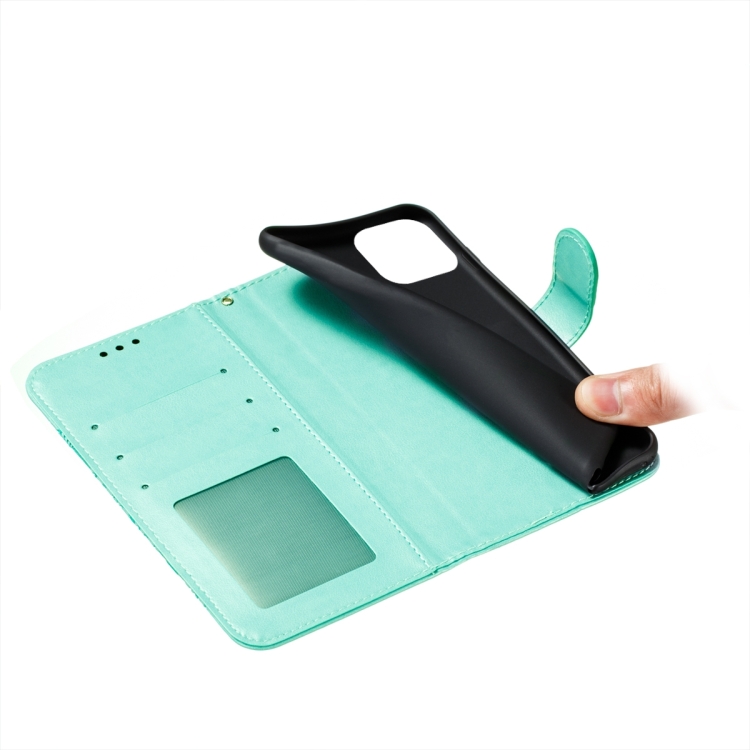 For iPhone 15 Sun Mandala Embossing Leather Phone Case(Green) For iPhone 15 Sun Mandala Embossing Leather Phone Case(Green)