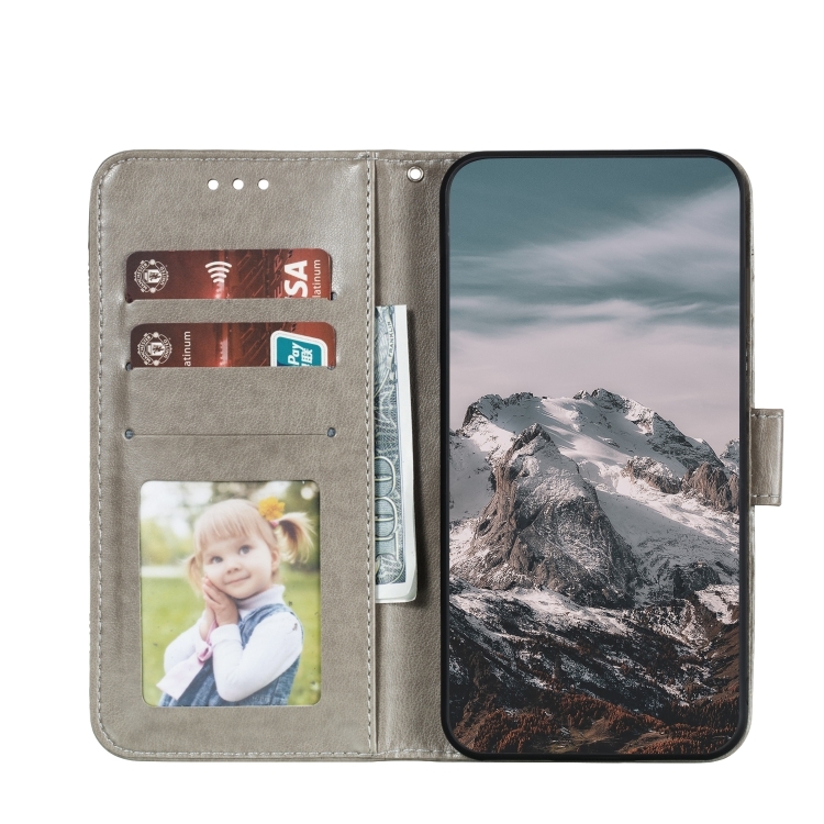 For iPhone 16 Mandala Embossing Pattern Horizontal Flip Leather Phone Case(Gray) For iPhone 16 Mandala Embossing Pattern Horizontal Flip Leather Phone Case(Gray)
