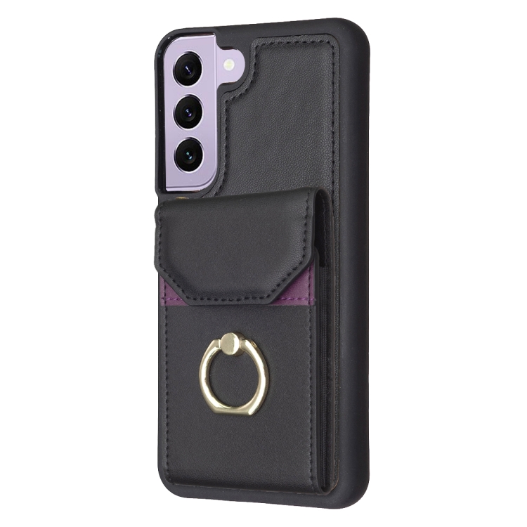 For Samsung Galaxy S21+ 5G BF29 Organ Card Bag Ring Holder Phone Case(Black) For Samsung Galaxy S21+ 5G BF29 Organ Card Bag Ring Holder Phone Case(Black)