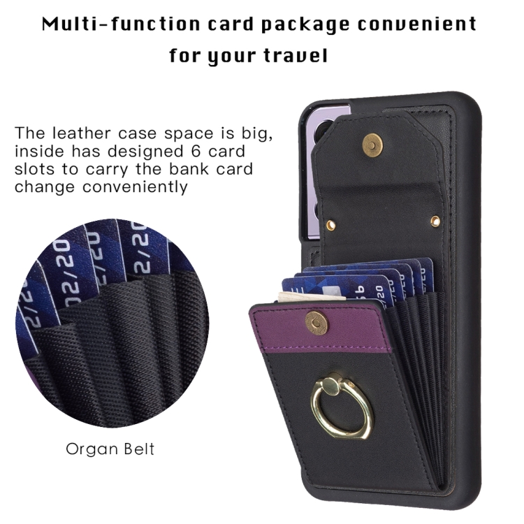 For Samsung Galaxy S21+ 5G BF29 Organ Card Bag Ring Holder Phone Case(Black) For Samsung Galaxy S21+ 5G BF29 Organ Card Bag Ring Holder Phone Case(Black)