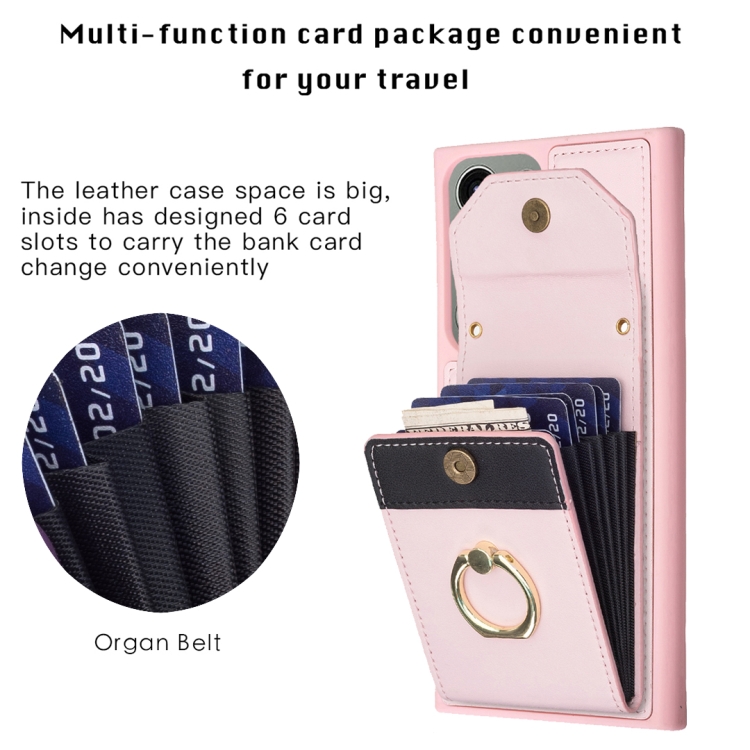 For Samsung Galaxy S23 Ultra 5G BF29 Organ Card Bag Ring Holder Phone Case(Pink) For Samsung Galaxy S23 Ultra 5G BF29 Organ Card Bag Ring Holder Phone Case(Pink)