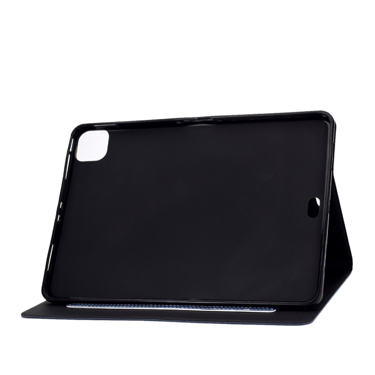 For iPad Pro 11 (2020) & (2018) Cowhide Texture Horizontal Flip Leather Tablet Case with Holder & Card Slots & Sleep / Wake-up Function(Blue)