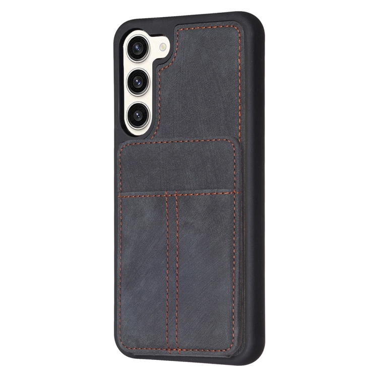 For Samsung Galaxy S23+ 5G BF28 Frosted Card Bag Phone Case with Holder(Black) For Samsung Galaxy S23+ 5G BF28 Frosted Card Bag Phone Case with Holder(Black)