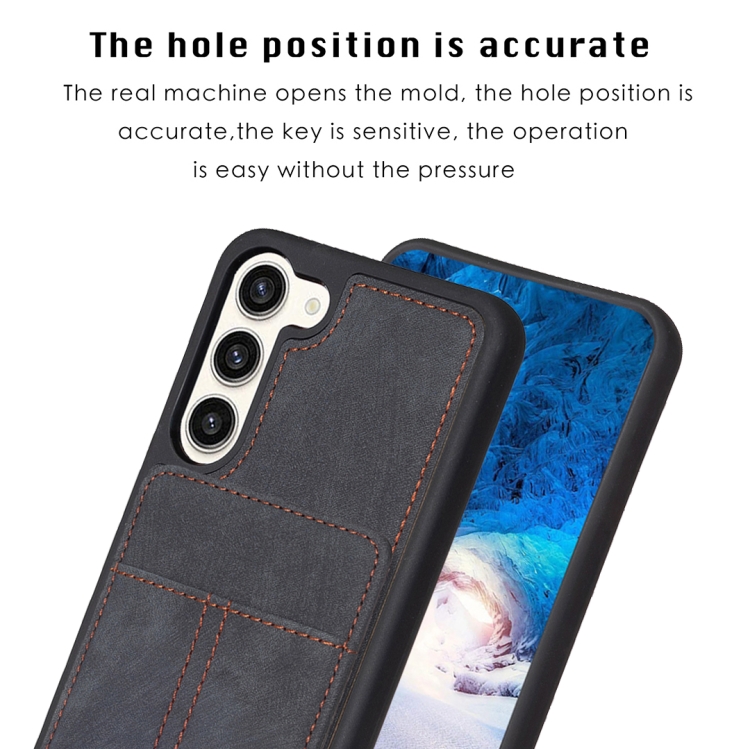 For Samsung Galaxy S23+ 5G BF28 Frosted Card Bag Phone Case with Holder(Black) For Samsung Galaxy S23+ 5G BF28 Frosted Card Bag Phone Case with Holder(Black)
