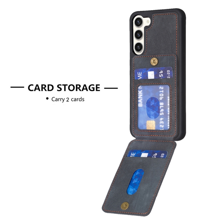 For Samsung Galaxy S23+ 5G BF28 Frosted Card Bag Phone Case with Holder(Black) For Samsung Galaxy S23+ 5G BF28 Frosted Card Bag Phone Case with Holder(Black)
