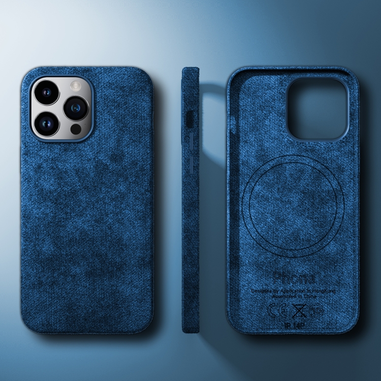 For iPhone 14 Turn Fur Magsafe Magnetic Phone Case(Blue) For iPhone 14 Turn Fur Magsafe Magnetic Phone Case(Blue)