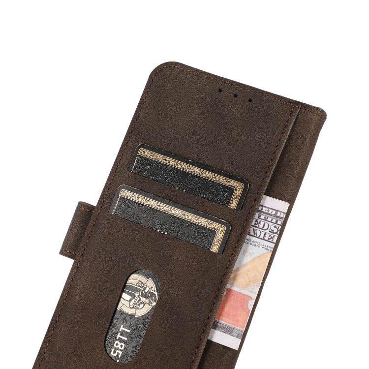 For Motorola Edge 50 Neo KHAZNEH Matte Texture Leather Phone Case(Brown)