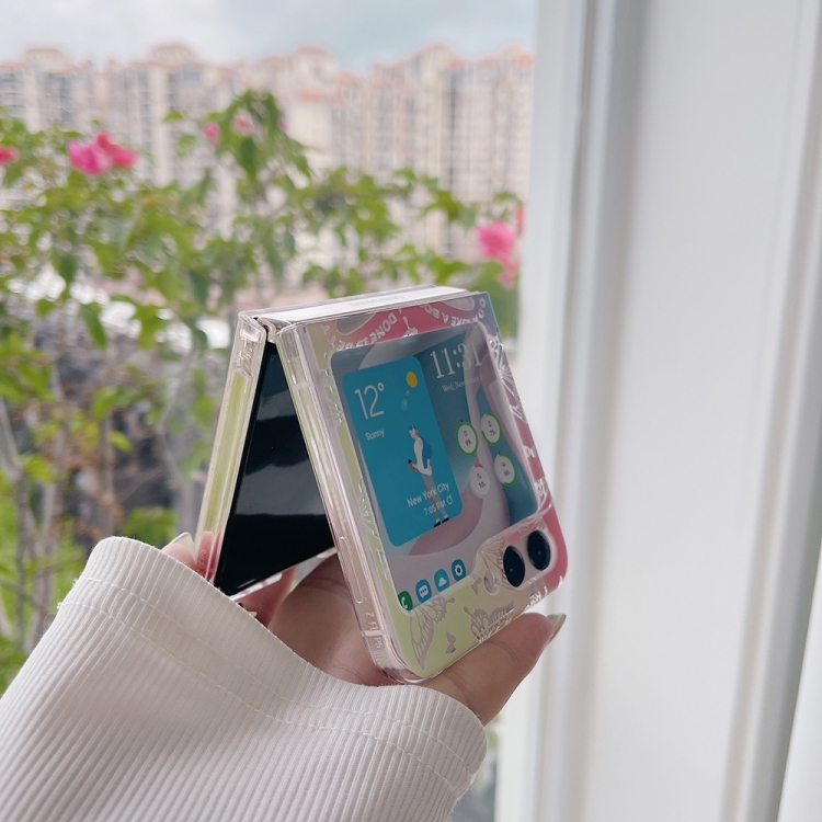 For Samsung Galaxy Z Flip6 5G Painted Pattern PC Transparent Folding Phone Case(Z112 Gradation Butterfly) For Samsung Galaxy Z Flip6 5G Painted Pattern PC Transparent Folding Phone Case(Z112 Gradation Butterfly)