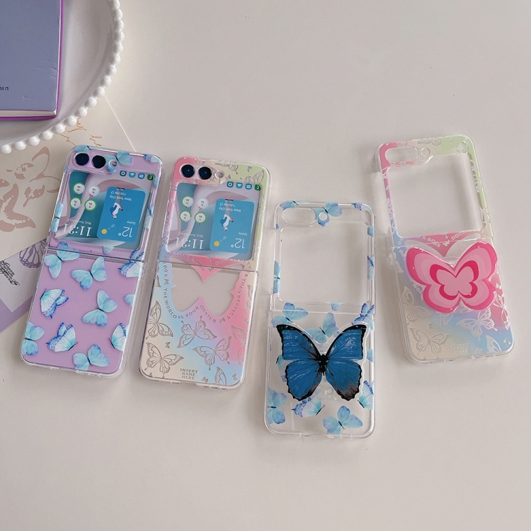 For Samsung Galaxy Z Flip6 5G Painted Pattern PC Transparent Folding Phone Case(Z112 Gradation Butterfly) For Samsung Galaxy Z Flip6 5G Painted Pattern PC Transparent Folding Phone Case(Z112 Gradation Butterfly)