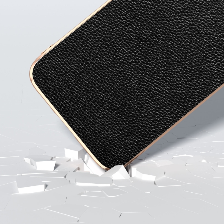 For Samsung Galaxy S23 FE 5G Genuine Leather Mino Series Nano Plating Phone Case(Black)