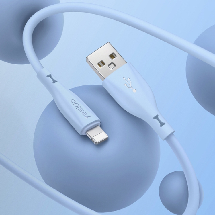 Yesido CA119L USB to 8 Pin Silicone Charging Data Cable, Cable Length: 1m(Blue) Yesido CA119L USB to 8 Pin Silicone Charging Data Cable, Cable Length: 1m(Blue)