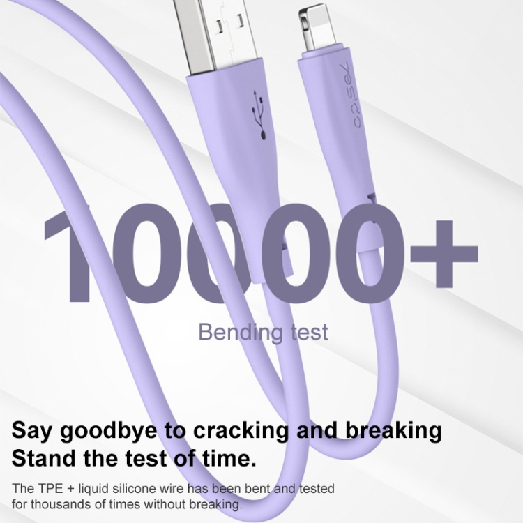 Yesido CA119L USB to 8 Pin Silicone Charging Data Cable, Cable Length: 1m(Blue) Yesido CA119L USB to 8 Pin Silicone Charging Data Cable, Cable Length: 1m(Blue)