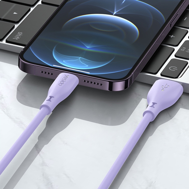 Yesido CA119L USB to 8 Pin Silicone Charging Data Cable, Cable Length: 1m(Blue) Yesido CA119L USB to 8 Pin Silicone Charging Data Cable, Cable Length: 1m(Blue)
