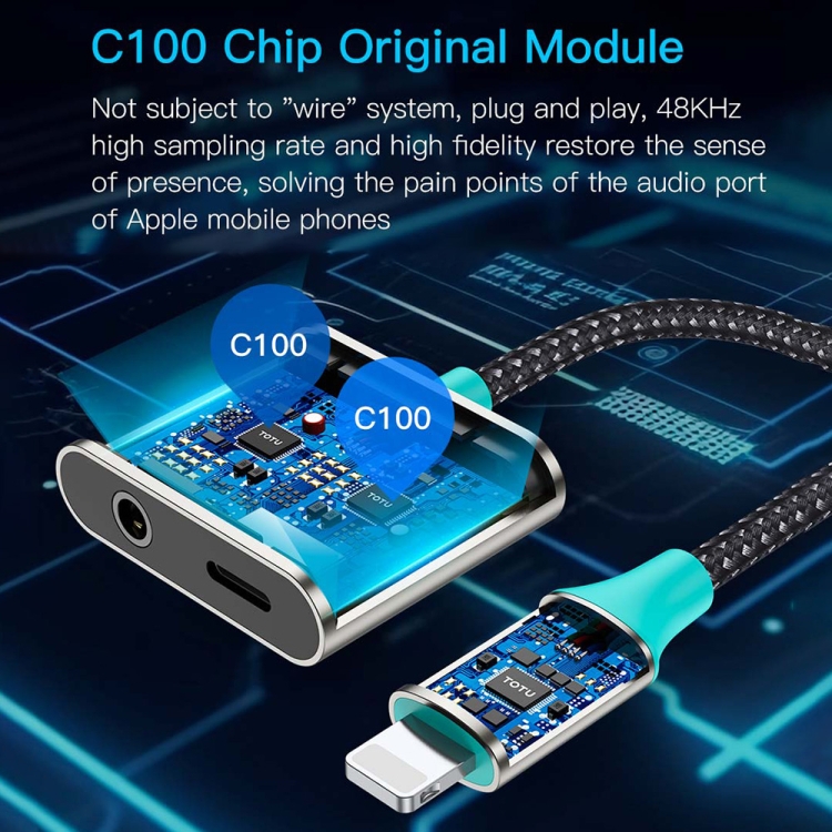 TOTU AD-2 8 Pin to 8 Pin + 3.5mm Audio Adapter TOTU AD-2 8 Pin to 8 Pin + 3.5mm Audio Adapter