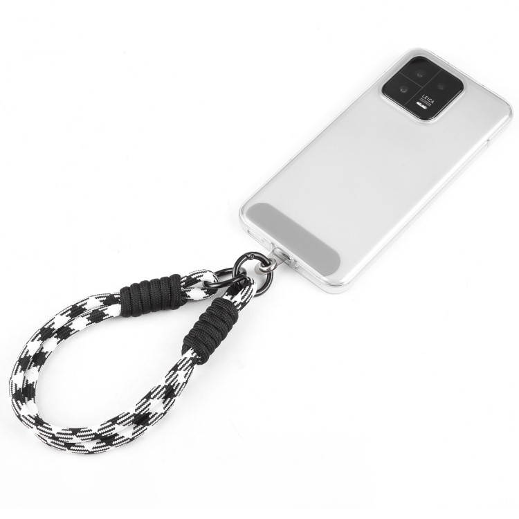 Dopamine Color Double Buckle Twist Rope Short Lanyard(Black White) Dopamine Color Double Buckle Twist Rope Short Lanyard(Black White)