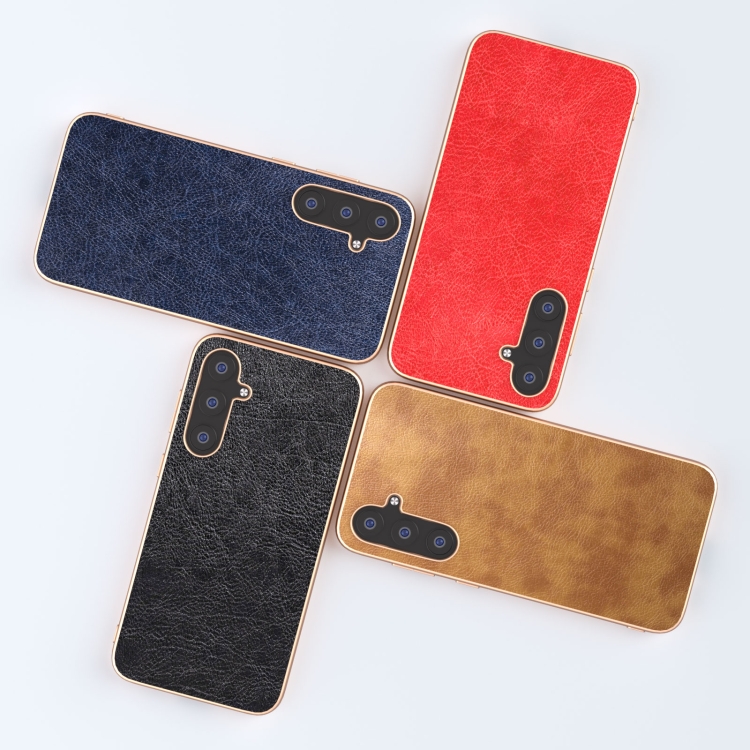 For Samsung Galaxy S23 FE 5G Plating Retro Litchi Texture PU Phone Case(Black)