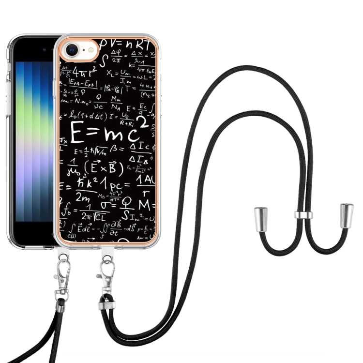 For iPhone SE 2022 / SE 2020 / 8 / 7 Electroplating Dual-side IMD Phone Case with Lanyard(Equation) For iPhone SE 2022 / SE 2020 / 8 / 7 Electroplating Dual-side IMD Phone Case with Lanyard(Equation)