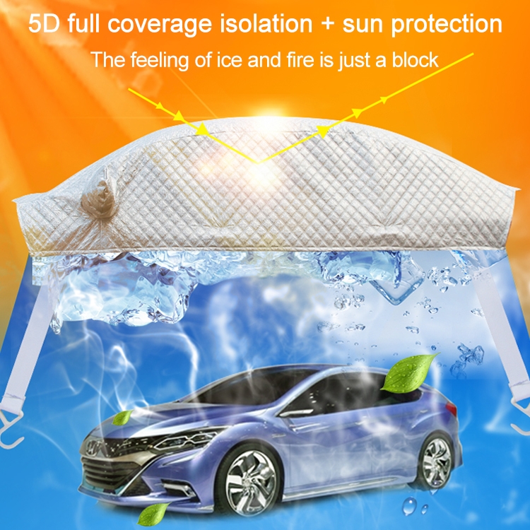 Car Half-cover Car Clothing Sunscreen Heat Insulation Sun Nisor, Aluminum  Foil Size: 5.1x1.9x1.5m