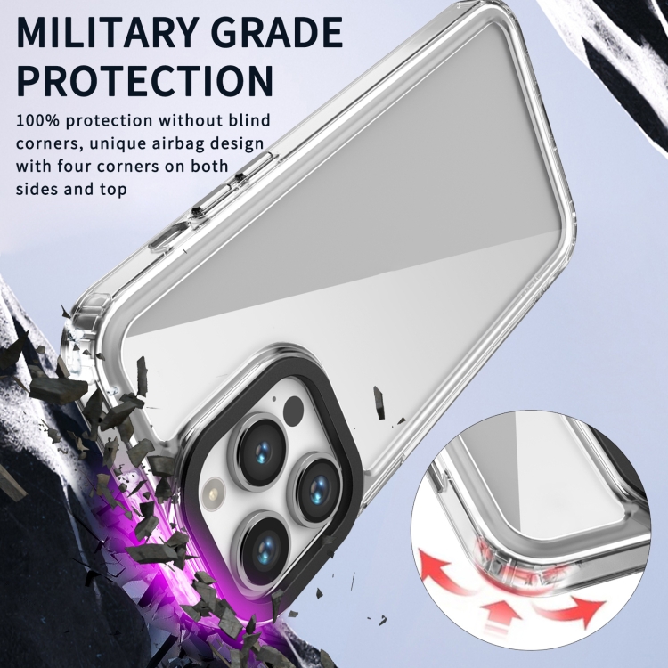 For iPhone 14/13 Transparent Acrylic + TPU Shockproof Phone Case(Transparent) For iPhone 14/13 Transparent Acrylic + TPU Shockproof Phone Case(Transparent)