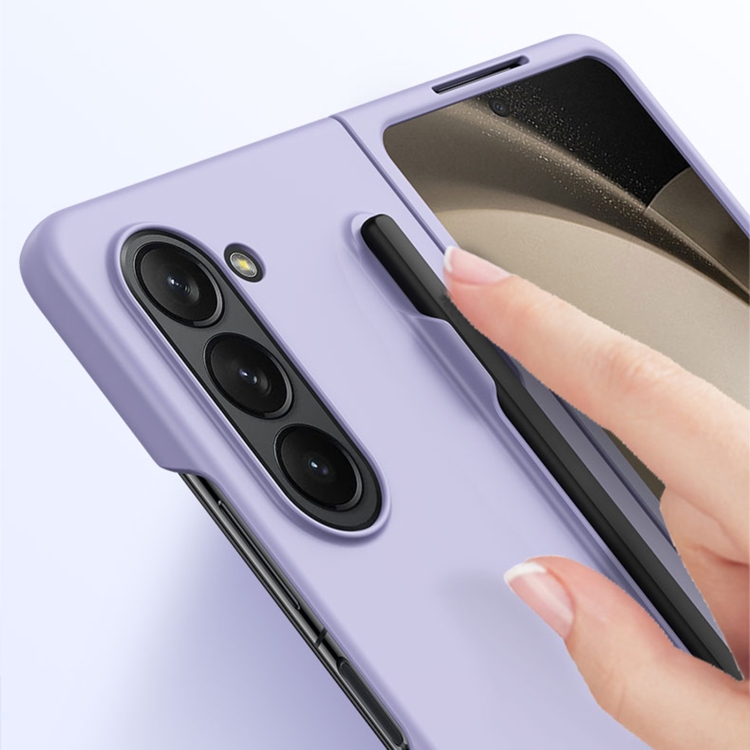 For Samsung Galaxy Z Fold5 Skin Feel PC Phone Case with Pen Slots, Not Included Pen(Purple) For Samsung Galaxy Z Fold5 Skin Feel PC Phone Case with Pen Slots, Not Included Pen(Purple)