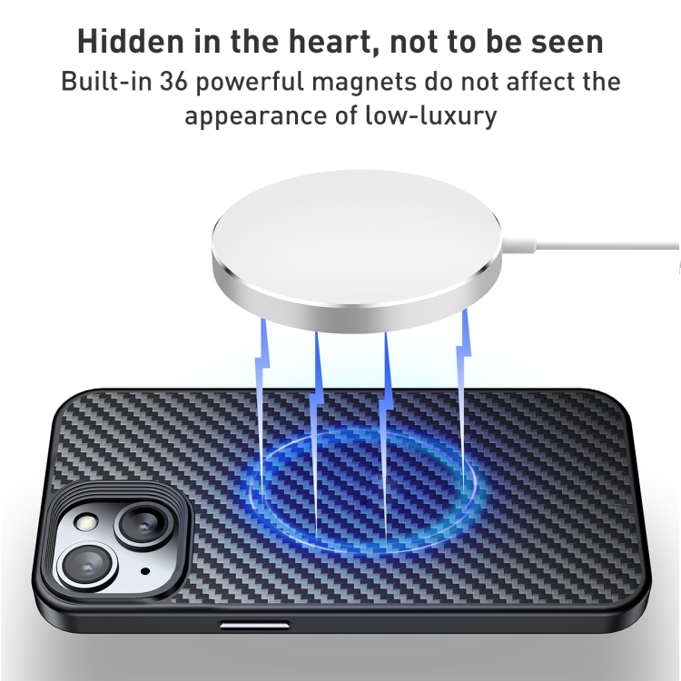 For iPhone 15 wlons Magsafe Carbon Fiber Kevlar TPU Phone Case(Black) For iPhone 15 wlons Magsafe Carbon Fiber Kevlar TPU Phone Case(Black)