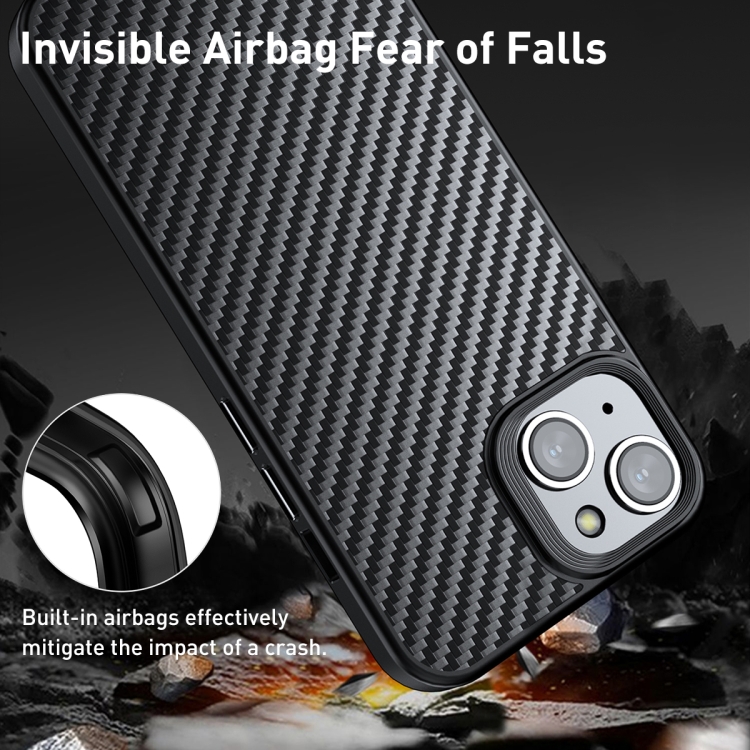 For iPhone 15 wlons Magsafe Carbon Fiber Kevlar TPU Phone Case(Black) For iPhone 15 wlons Magsafe Carbon Fiber Kevlar TPU Phone Case(Black)