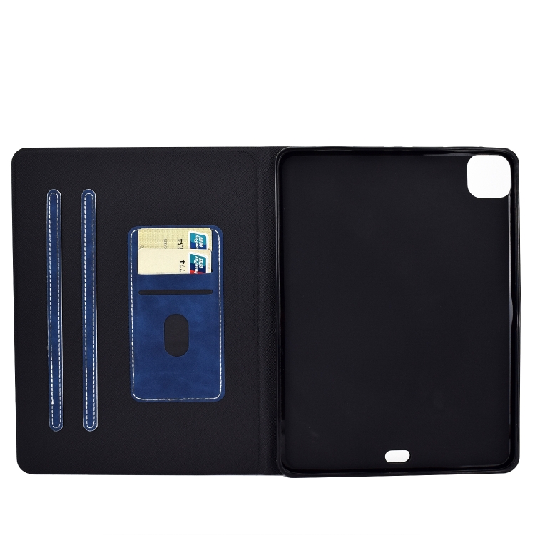 For iPad Air 2022 10.9 Cowhide Texture Leather Smart Tablet Case(Blue) For iPad Air 2022 10.9 Cowhide Texture Leather Smart Tablet Case(Blue)