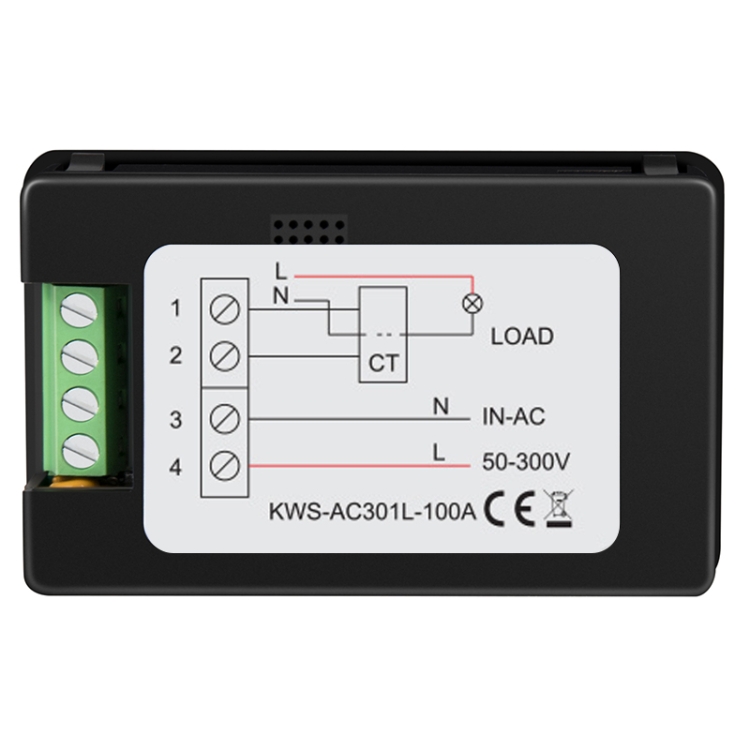 Voltmètre à courant fermé à affichage numérique KWS-AC301L-100A 50-300V AC  avec communication 485 (
