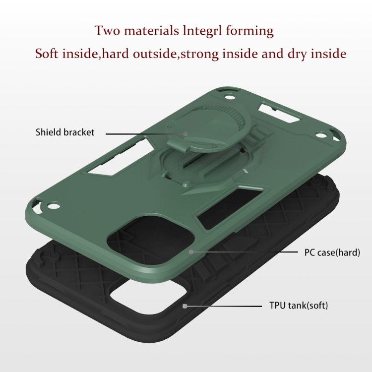 For iPhone 11 Pro 2 in 1 Armor Knight Series PC + TPU Protective Case with Invisible Holder(Red) For iPhone 11 Pro 2 in 1 Armor Knight Series PC + TPU Protective Case with Invisible Holder(Red)