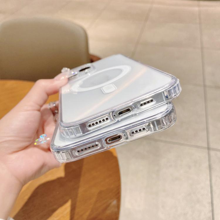 For iPhone 16e / 17e Fine Hole MagSafe Magnetic Clear Acrylic TPU Case(Transparent)