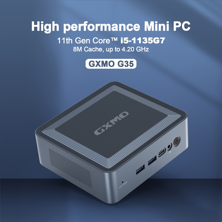 GXMO G35 Windows 11 Intel Core i5-1135G7 Mini PC NVME SSD WiFi6 Mini computadora de escritorio, especificación: 16 GB + 512 GB (negro) - 1
