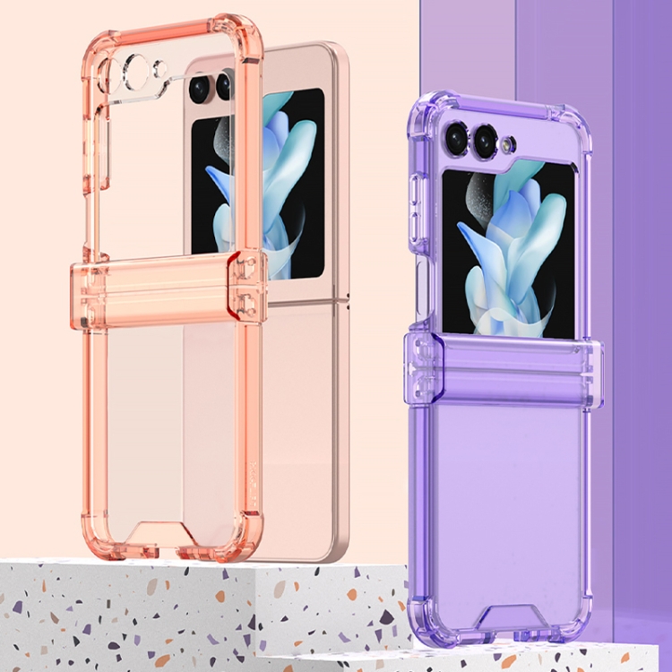 For Samsung Galaxy Z Flip5 GKK Electroplated Airbag Hinge Shockproof Phone Case(Transparent Blue) For Samsung Galaxy Z Flip5 GKK Electroplated Airbag Hinge Shockproof Phone Case(Transparent Blue)