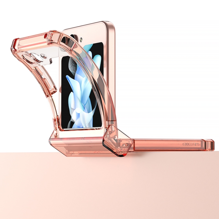 For Samsung Galaxy Z Flip5 GKK Electroplated Airbag Hinge Shockproof Phone Case(Transparent Blue) For Samsung Galaxy Z Flip5 GKK Electroplated Airbag Hinge Shockproof Phone Case(Transparent Blue)