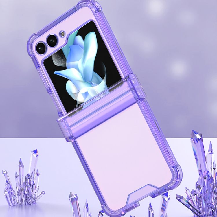 For Samsung Galaxy Z Flip5 GKK Electroplated Airbag Hinge Shockproof Phone Case(Transparent Blue) For Samsung Galaxy Z Flip5 GKK Electroplated Airbag Hinge Shockproof Phone Case(Transparent Blue)