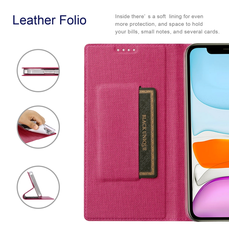For iPhone 15 ViLi DMX Series Shockproof TPU + PU Leather Magnetic Attraction Horizontal Flip Case(Rose Red)