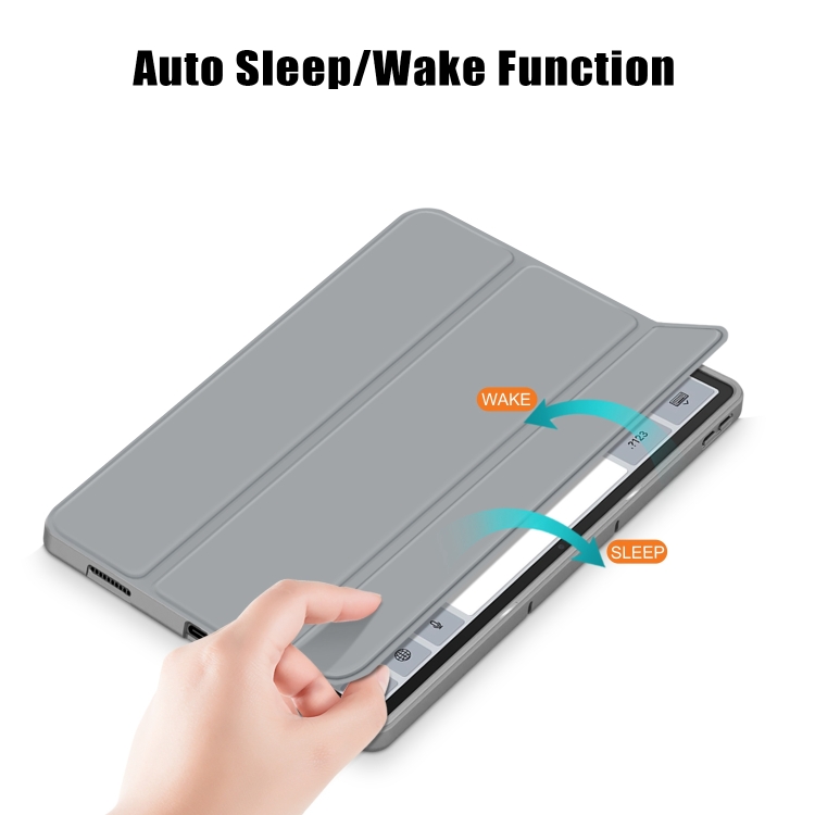 For Lenovo Tab P12 12.7 /P12 Pro 2nd Gen 3-folding TPU Smart Leather Tablet Case(Black - View #11