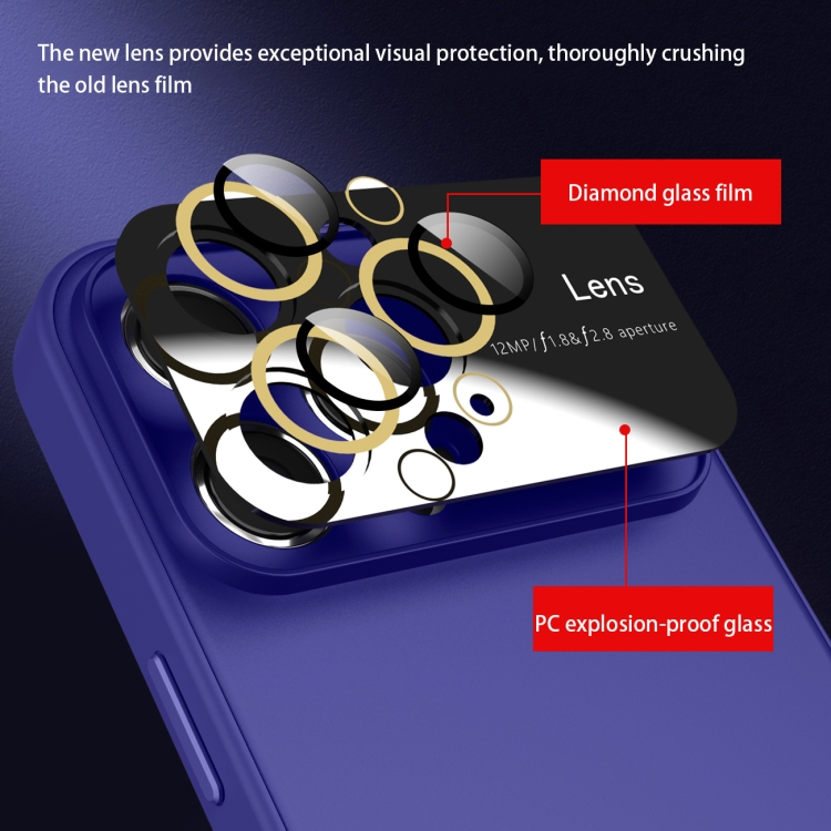 Achetez pc + Tpu Téléphone Pour Iphone 15 Pro Max, Couverture de Protection  Mate Translucide Avec Film D'objectif en Verre - Violet Foncé de Chine
