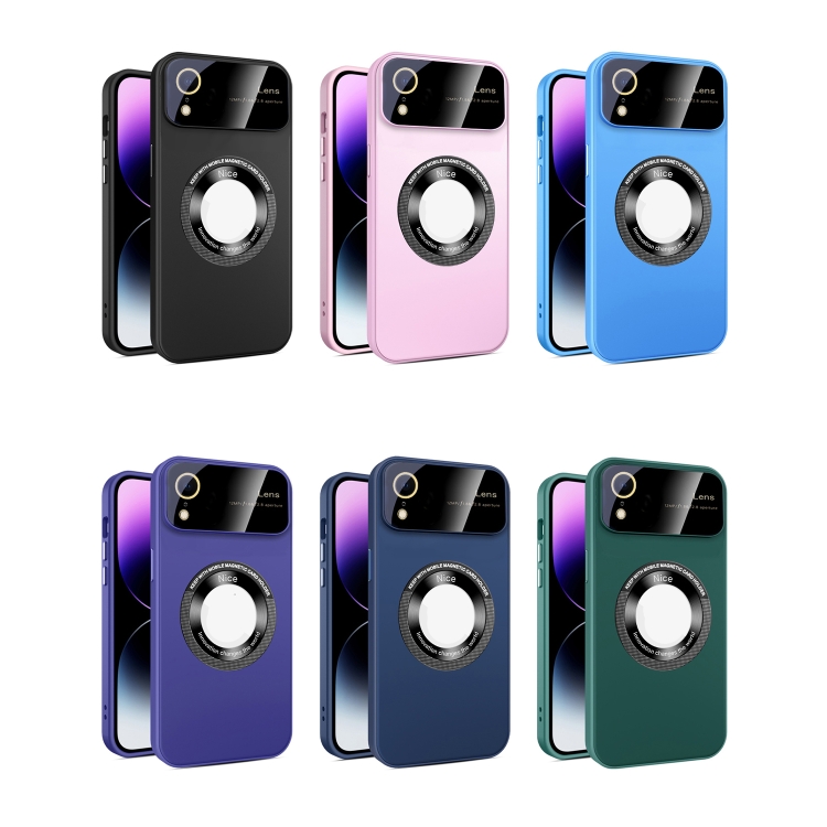 Funda MagSafe transparente y metal iPhone Xr (morado)