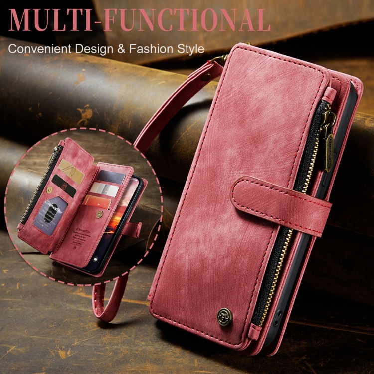 For iPhone 15 CaseMe C30 Multifunctional Leather Phone Case(Red) For iPhone 15 CaseMe C30 Multifunctional Leather Phone Case(Red)