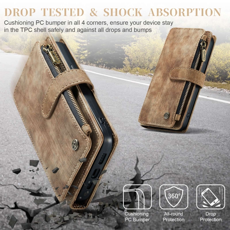 For iPhone 15 Pro CaseMe C30 Multifunctional Leather Phone Case(Brown) For iPhone 15 Pro CaseMe C30 Multifunctional Leather Phone Case(Brown)