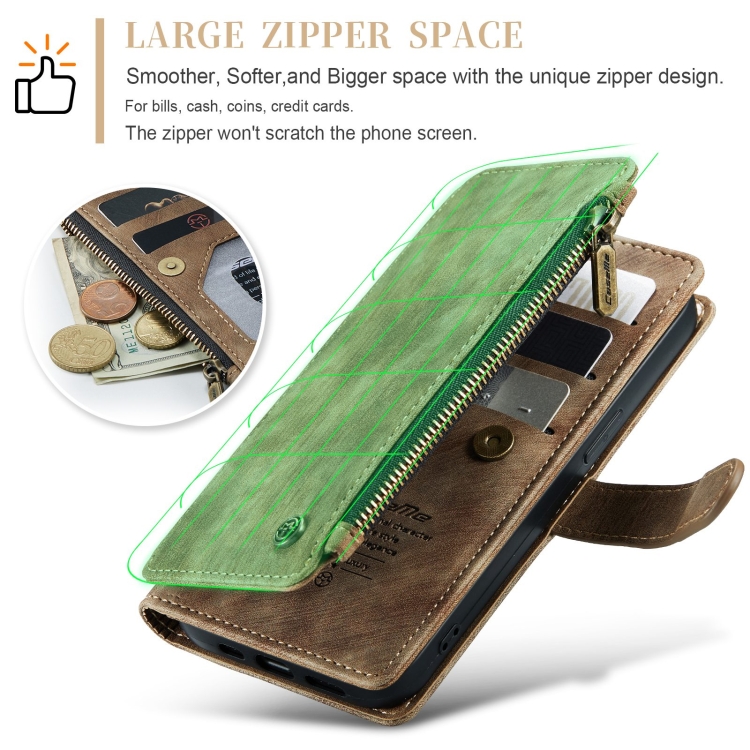 For iPhone 15 Pro CaseMe C30 Multifunctional Leather Phone Case(Brown) For iPhone 15 Pro CaseMe C30 Multifunctional Leather Phone Case(Brown)