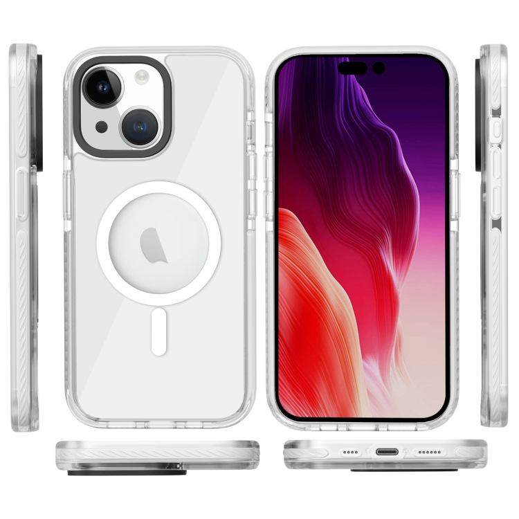 For iPhone 15 Plus Kingsteel Wolf MagSafe Transparent Phone Case(White) For iPhone 15 Plus Kingsteel Wolf MagSafe Transparent Phone Case(White)