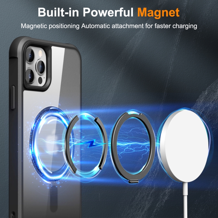 For iPhone 13 Pro Max / 12 Pro Max MagSafe Magnetic Rotating Holder Phone Case(Black) For iPhone 13 Pro Max / 12 Pro Max MagSafe Magnetic Rotating Holder Phone Case(Black)