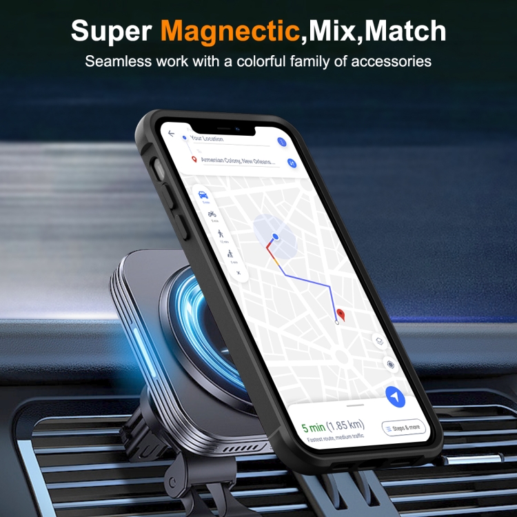 For iPhone 13 Pro Max / 12 Pro Max MagSafe Magnetic Rotating Holder Phone Case(Black) For iPhone 13 Pro Max / 12 Pro Max MagSafe Magnetic Rotating Holder Phone Case(Black)
