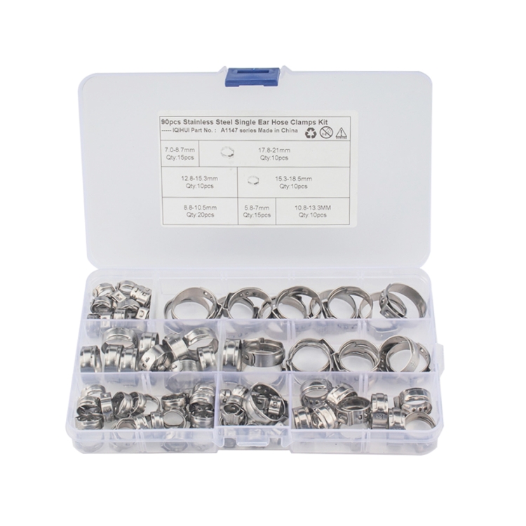 Kit de pinces pour tuyaux en acier inoxydable 100, 5.3 à 15.3mm