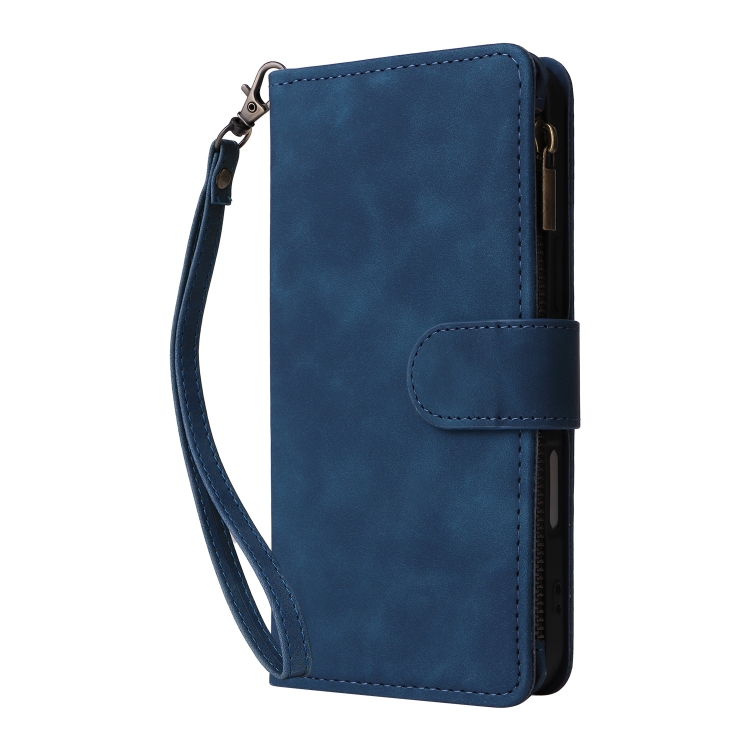 For iPhone 16 Plus Crossbody Multi-card Slot Wallet Zipper Leather Phone Case(Dark Blue) For iPhone 16 Plus Crossbody Multi-card Slot Wallet Zipper Leather Phone Case(Dark Blue)