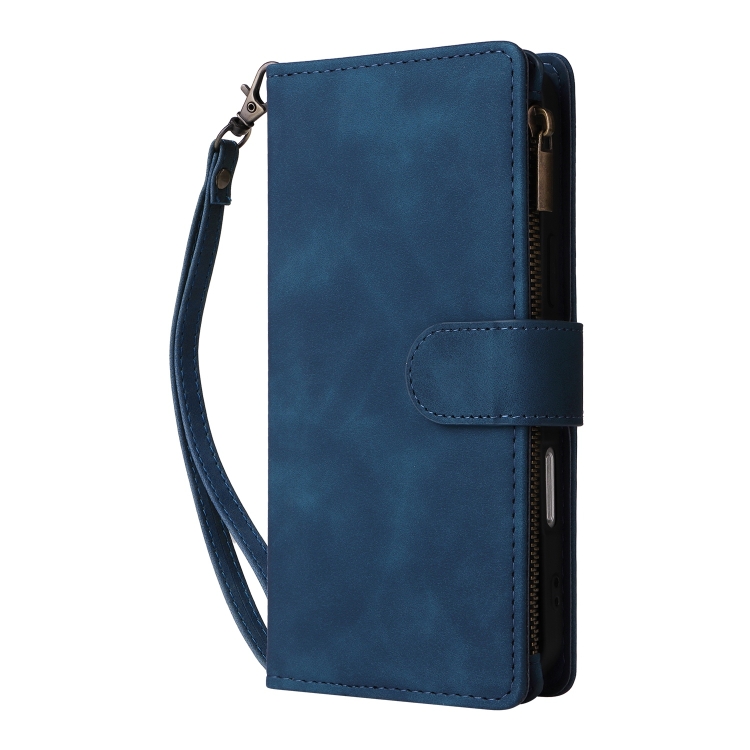 For iPhone 16 Pro Crossbody Multi-card Slot Wallet Zipper Leather Phone Case(Dark Blue) For iPhone 16 Pro Crossbody Multi-card Slot Wallet Zipper Leather Phone Case(Dark Blue)