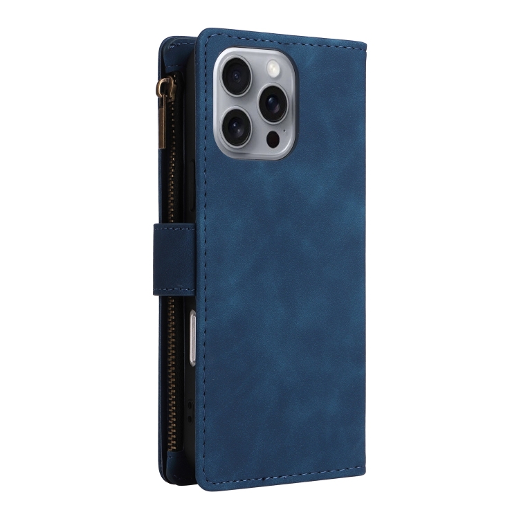For iPhone 16 Pro Crossbody Multi-card Slot Wallet Zipper Leather Phone Case(Dark Blue) For iPhone 16 Pro Crossbody Multi-card Slot Wallet Zipper Leather Phone Case(Dark Blue)