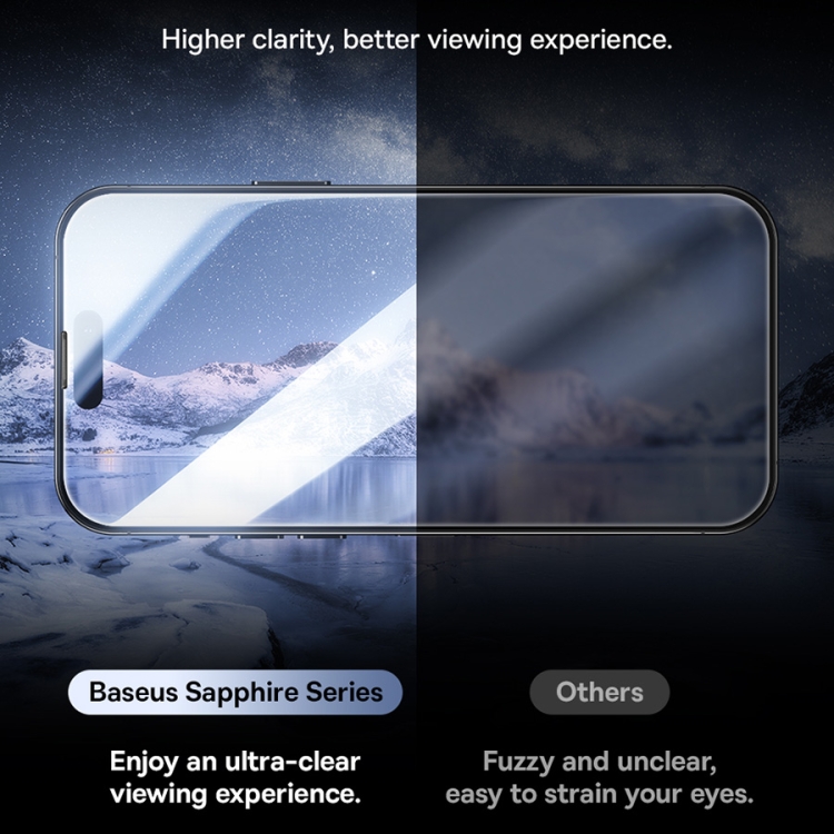 For iPhone 15 Plus Baseus Sapphire Series Dustproof Peep-proof Tempered Glass Film For iPhone 15 Plus Baseus Sapphire Series Dustproof Peep-proof Tempered Glass Film